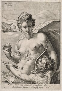 Venüs ve Aşk Tanrısı, c. 1595. by Jan Saenredam