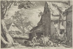 Müsrif Oğul Domuz Çobanı olarak by Jan Saenredam