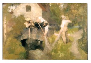 Woluwe'de tarama (tuval üzerine yağlı boya) by Jan Stobbaerts