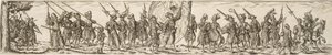 Asker treni, ortada bir bayrak taşıyıcısı by Jan Theodor de Bry