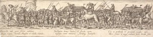 Askerler tarafından bagaj arabası ve at sırtında ölüme inanılıyor by Jan Theodor de Bry