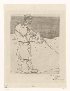 Katwijk aan Zee'de sahilde ağı olan deniz kabuklusu balıkçı Kabuklu balıkçı (orijinal başlık) by Jan Toorop (signed by artist)