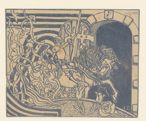 At sırtında şövalye ile katalog kapağı by Jan Toorop