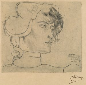 Bir Kadının Başı (Marguérite Adolphine Helfrich) by Jan Toorop