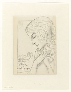 Meditasyonda bir haç tutan genç kız by Jan Toorop