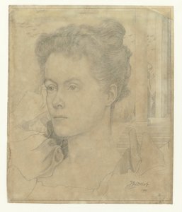 Jan Toorop'un karısı Annie Hall veya kız kardeşi Janet Hall'un portresi by Jan Toorop