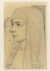Treesje Westermann'ın portresi, Bethanië'nin Rahibe Thérèse Huf by Jan Toorop