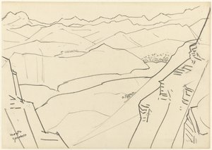 Bir dağ manzarası Monte Generoso taslağını by Jan Toorop
