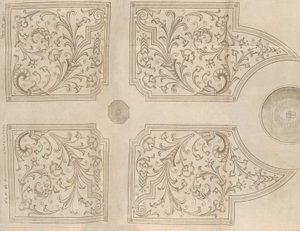 Bir zevk bahçesi için bir çeşme ve dört kare parter tasarımı, 1651