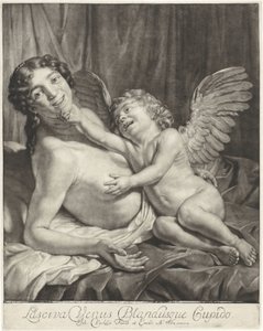 Venüs ve Amor Şehvetli Venüs ve Nazik Aşk Tanrısı (nesnedeki başlık) by Jan Verkolje (I)