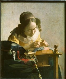dantel üreticisi by Jan Vermeer van Delft