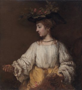 Flora - Boyama Rembrandt van Rijn tarafından by Johannes Vermeer