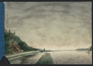 Bir göl kenarında dağ manzarası by Jan Veth