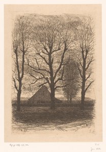 Uzun ağaçlar arasında çiftlik, Ewijkshoeve by Jan Veth