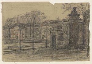 Ağaçlar arasındaki evlerin görünümü, Dordrecht by Jan Veth