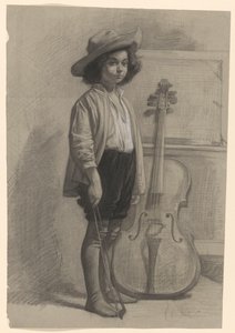 Çellonun yanında duran çocuk by Jan Veth