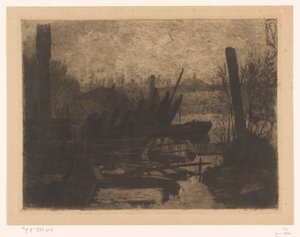 Bir polder manzarasında enkaz by Jan Veth