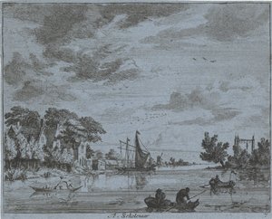 Bir nehir üzerinde iş Te, Schoolboy (nesne üzerindeki başlık) Haarlem bölgesinin manzaraları (dizi başlığı) Gesigten Haarlem