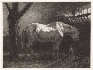 Ahırda at by Johannes Martinus Vrolijk