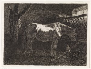 Ahırda at by Johannes Martinus Vrolijk
