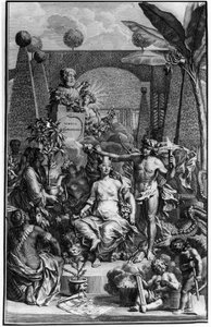 Charles Linne (Carl von Linne, Linneus 1707 - 1778), İsveçli doğa bilimci tarafından “Hortus Cliffortianus” un cephesi. 1737. Jan Wandelaar (1690-1759) tarafından yapılan gravür. Özel koleksiyon. by Jan Wandelaar