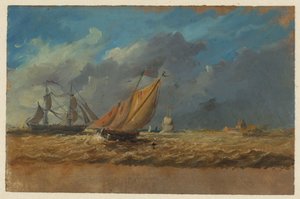 Bazı gemiler ile deniz manzarası by Jan Weissenbruch