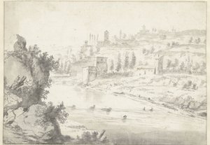 Vienne yakınlarındaki Rhône Nehri Vadisi ile manzara by Jan Worst