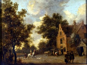 Mareşal Ferrand'ın peyzajı ve atölyesi. Jan Wynants'ın (1630 - 1684) tablosu. Milano, Museo del Castello