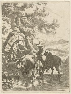 Bir dere tarafından çoban ve paketlenmiş çocuk Hayvanlarla manzaralar (dizi başlığı) Diversa Animalia (nesne üzerinde seri başlığı) by Jan de Visscher