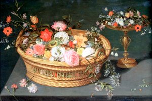 Çiçek Sepeti, c1590-1625 by Jan the Elder Brueghel
