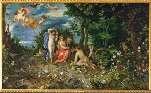 Ceres ve Dört Element (bakır üzerine resim) by Jan the Elder Brueghel