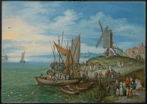 İskeledeki Değirmen, 1613 by Jan the Elder Brueghel