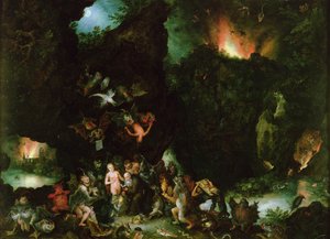 Aziz Anthony'nin Günaha - Cehennem, 1594 (bakır üzerine yağ) by Jan the Elder Brueghel