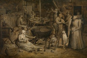 Köylü ziyareti (panel üzerine yağlıboya) by Jan the Elder Brueghel