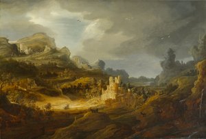 Fantastik Manzara, yaklaşık 1643-1645 (beşik panelde yağ) by Jan the Elder Lievens