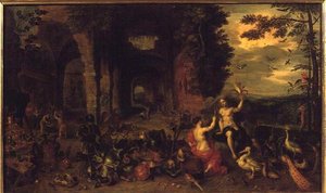Hava ve Ateşin Alegorisi, c.1650-60 (panelde yağ)