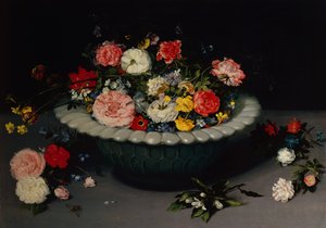 Çiçek Natürmort (panelde yağlı boya) by Jan the Younger Brueghel