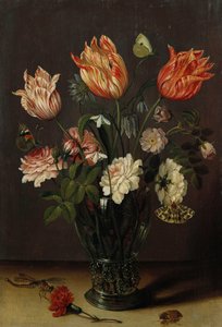 Masada Bardakta Diğer Çiçeklerle Laleler by Jan Brueghel the Younger