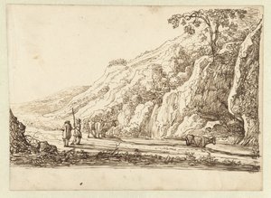 Çobanlar ve inekler ile manzara by Jan van Almeloveen