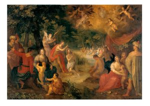 İsa'nın Vaftizi (meşe panel üzerine yağlı boya) by Jan van Balen