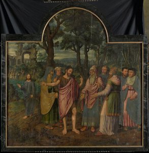 Vaftizci Yahya, Ferisileri uyarıyor, bir triptiğin orta paneli by Jan van Coninxloo (II)