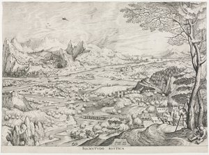 Büyük Manzaralar: Rustik Yalnızlık, c. 1555-1558. by Jan van Doetechum