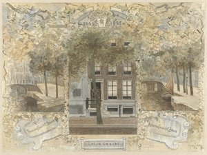 Prinsengracht ve Keizersgracht üzerindeki köprülerle çevrili Leliegracht'taki ev by Jan van Essen