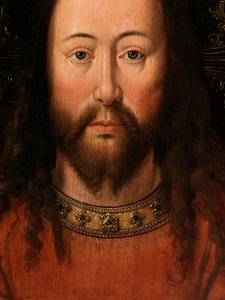İsa'nın Portresi (pano üzeri yağlıboya) (detay) by Jan van Eyck
