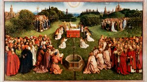 Ghent Altarpiece. Mistik Kuzuya Tapınma, 1432.