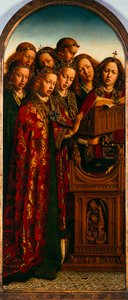Ghent Altarpiece. Mistik Kuzuya Tapınma: Şarkı Söyleyen Melekler, 1432. by Jan van Eyck
