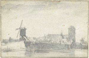 Dordrecht'in sudan görünümü by Jan van Goyen (possibly)