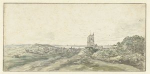 Egmond aan Zee'nin görünümü by Jan van Goyen (possibly)