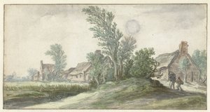 Bir köy manzarası by Jan van Goyen (possibly)
