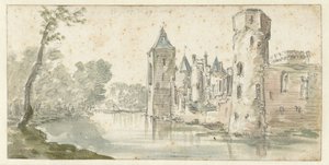 Egmond Kalesi'nin görünümü by Jan van Goyen (possibly)
